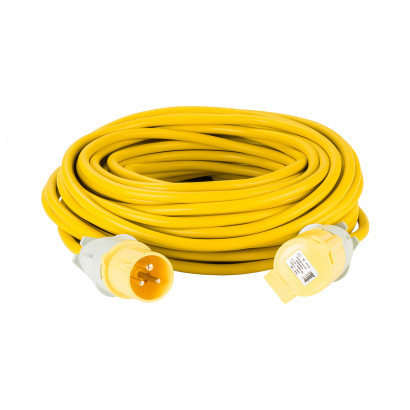 Image for Defender 25M Extension Lead - 16A 2.5mm Cable - Yellow 110V